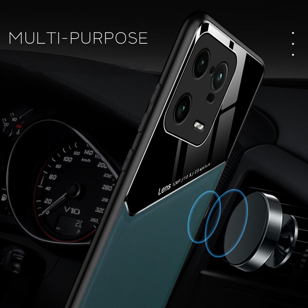 Anti-dorp Slim-skal för Xiaomi 13 Pro 5G TPU PC PU-lädermobilskal med stöd för magnetiskt bilfäste