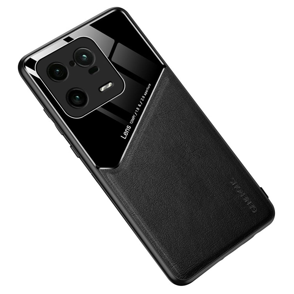 Anti-dorp Slim-skal för Xiaomi 13 Pro 5G TPU PC PU-lädermobilskal med stöd för magnetiskt bilfäste