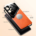 Stötsäkert fodral för Xiaomi Redmi Note 12 Pro+ 5G TPU + PC + PU-läder Slimmat mobilskal med stöd för magnetiskt bilfäste