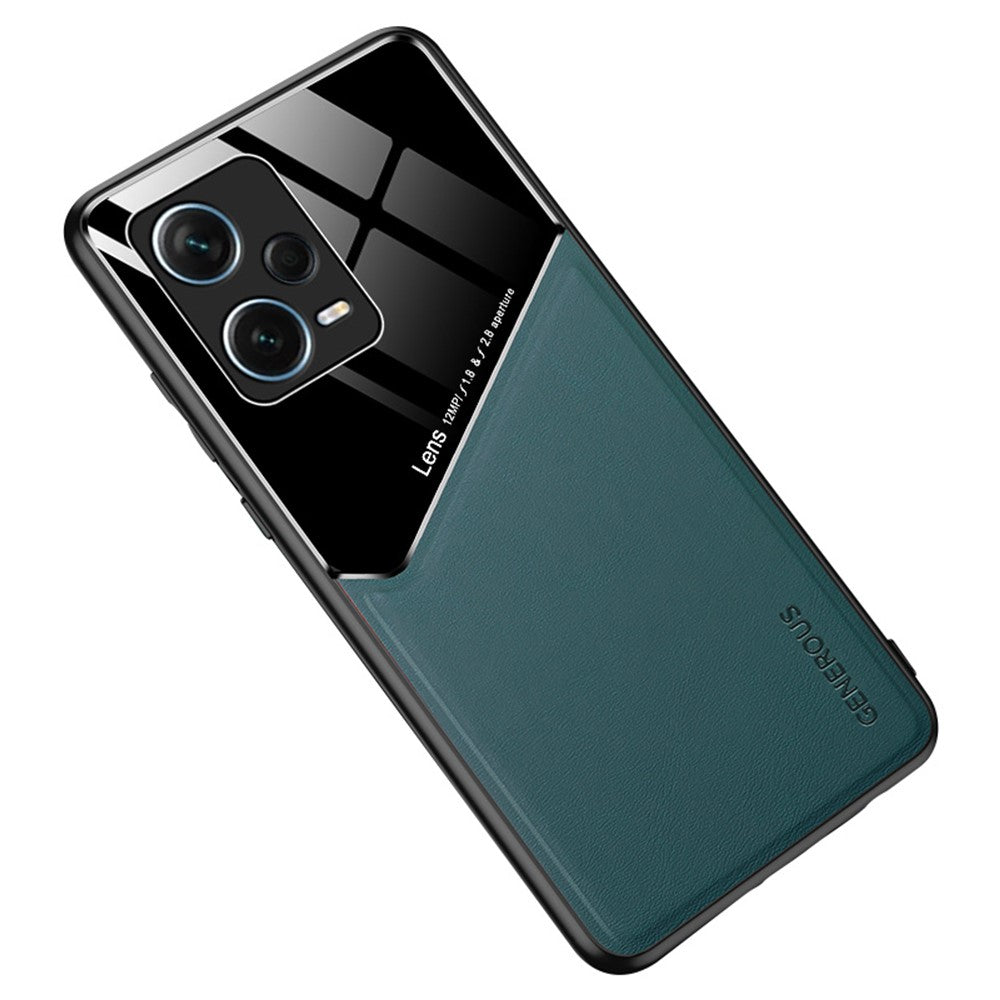 Stötsäkert fodral för Xiaomi Redmi Note 12 Pro+ 5G TPU + PC + PU-läder Slimmat mobilskal med stöd för magnetiskt bilfäste