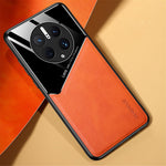 Huawei Mate 50 Pro 4G, fallskyddande mobilskal, TPU + PC + PU-läder, smalt mobilskal, stöd för magnetiskt bilfäste