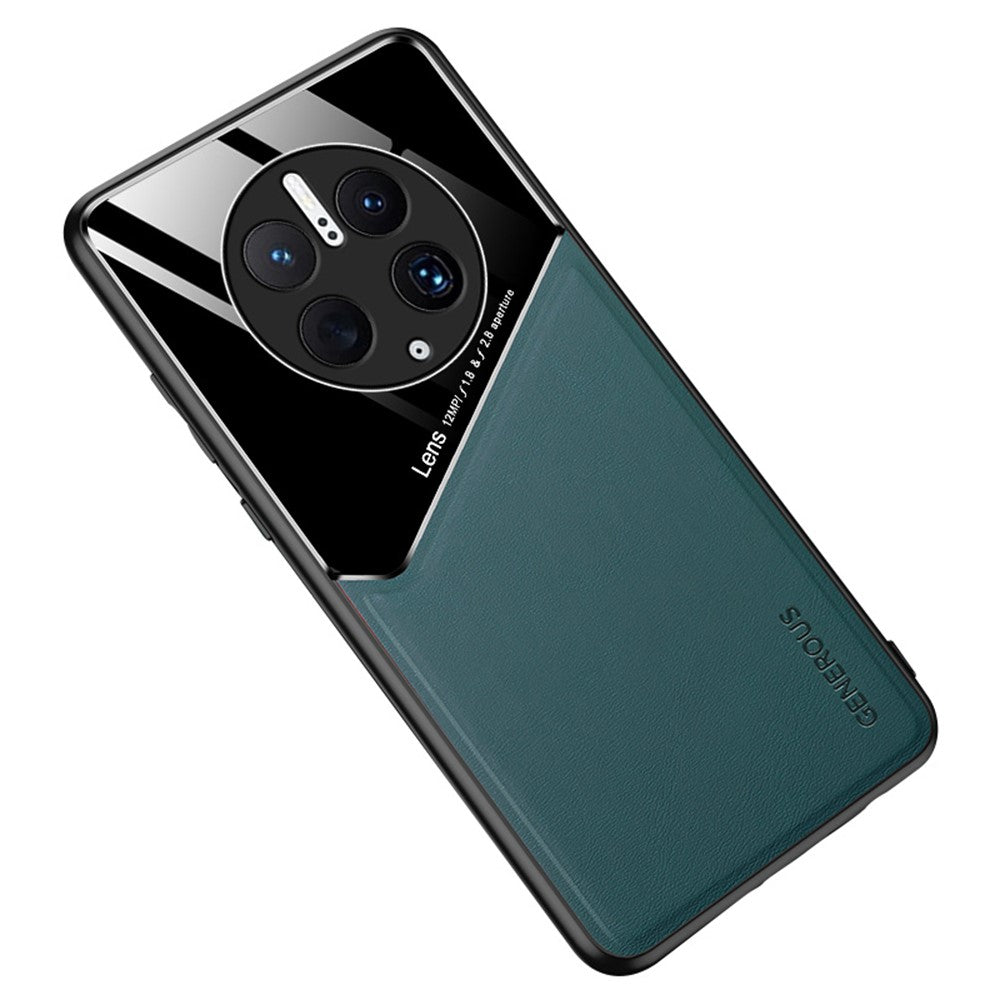 Huawei Mate 50 Pro 4G, fallskyddande mobilskal, TPU + PC + PU-läder, smalt mobilskal, stöd för magnetiskt bilfäste