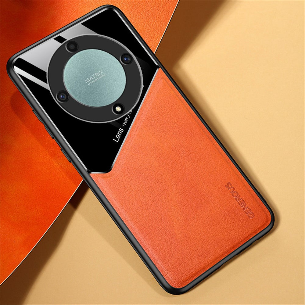 TPU + PC + PU Leather Phone Cover for Honor X9a 5G Slim Phone Case Support Magnetic Car Mount