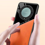 TPU + PC + PU Leather Phone Cover for Honor X9a 5G Slim Phone Case Support Magnetic Car Mount