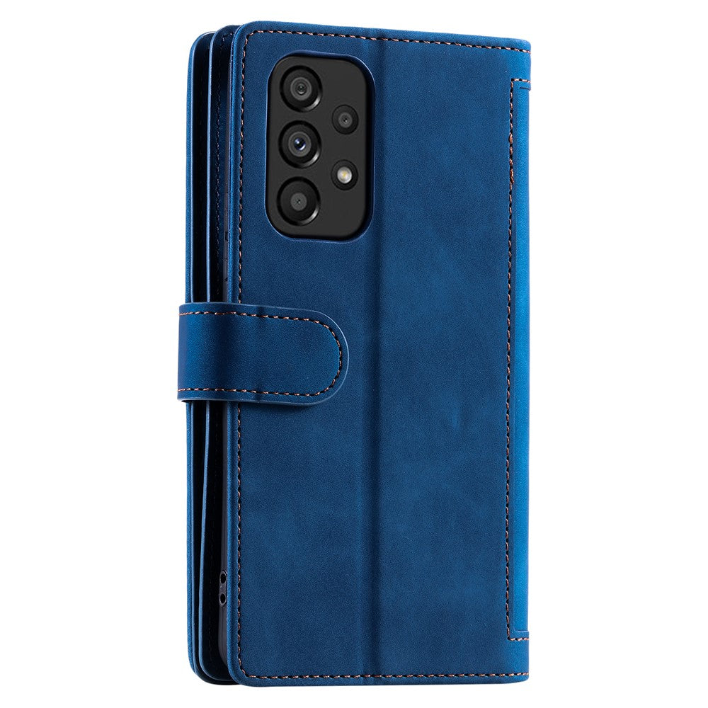 PU Læder Telefoncover til Samsung Galaxy A33 5G, Lynlåslomme 9 Kortlommer Telefoncover
