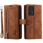 PU Læder Telefoncover til Samsung Galaxy A33 5G, Lynlåslomme 9 Kortlommer Telefoncover