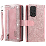 PU Læder Telefoncover til Samsung Galaxy A33 5G, Lynlåslomme 9 Kortlommer Telefoncover