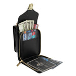 For Samsung Galaxy Z Flip3 5G Zipper Card Bag Phone Case Leather+TPU+PC Cover with Shoulder Strap