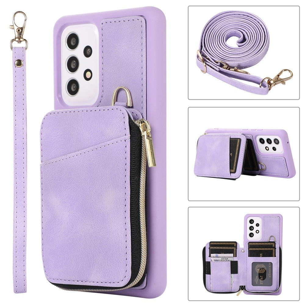 Til Samsung Galaxy A52 4G / A52s 5G / A52 5G Telefoncover PU Læder+TPU Kickstand Telefonetui med Mini Kortpung