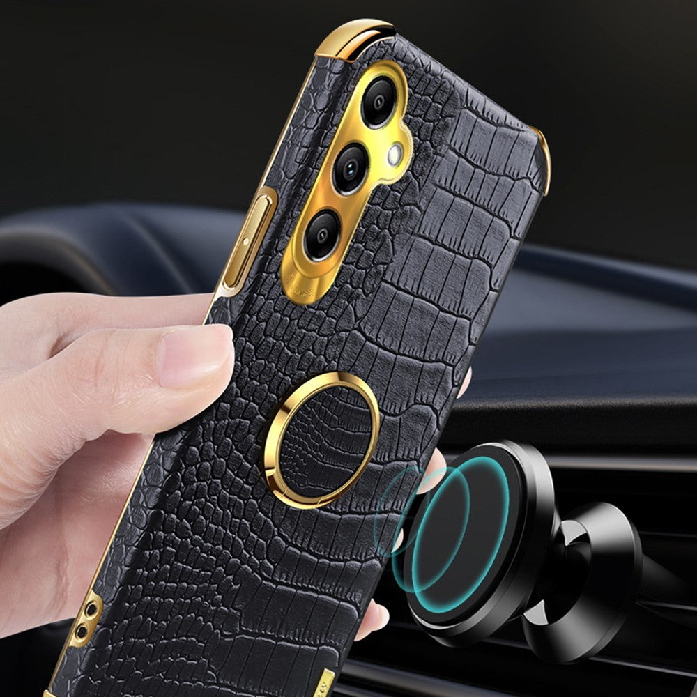 Til Samsung Galaxy A24 4G (162,1 x 77,6 x 8,3 mm) 6D Elektroplateret Telefoncover med Støttefod
