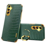 Til Samsung Galaxy A24 4G (162,1 x 77,6 x 8,3 mm) 6D Elektroplateret Telefoncover med Støttefod