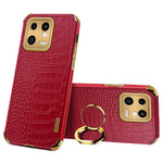 For Xiaomi 13 5G PU Leather + TPU Phone Case 6D Electroplated Crocodile Texture Cover with Kickstand