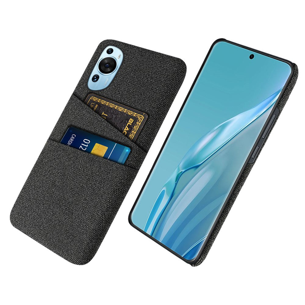 Huawei P60 Art med dubbla kortplatser, mobilskal, hårt PC + tyg, bakstycke
