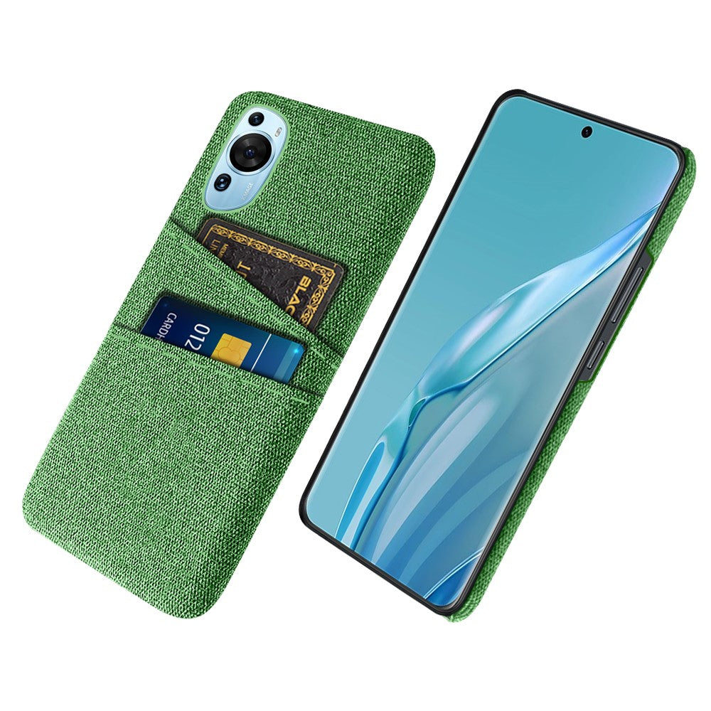 Huawei P60 Art med dubbla kortplatser, mobilskal, hårt PC + tyg, bakstycke