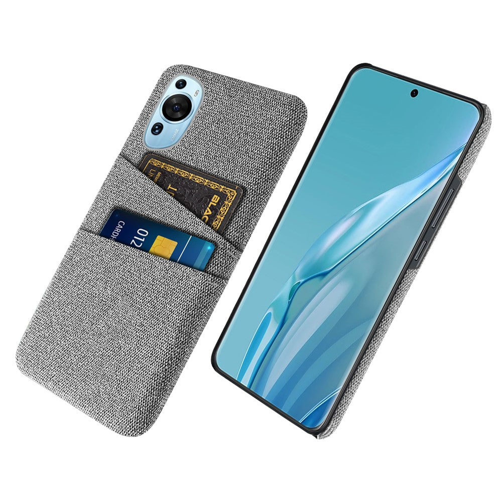 Huawei P60 Art med dubbla kortplatser, mobilskal, hårt PC + tyg, bakstycke