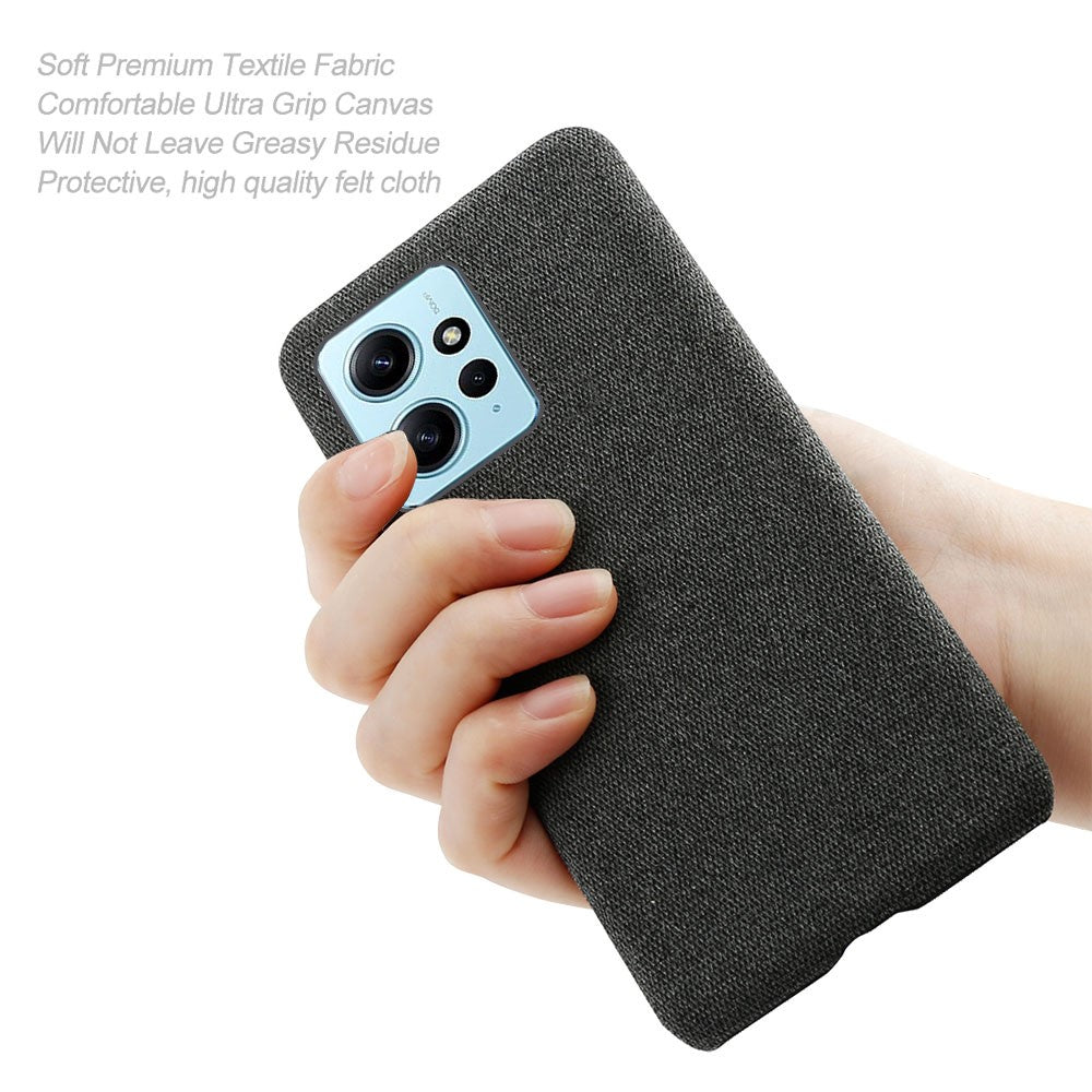 Mobile Phone Case for Xiaomi Redmi Note 12 4G , Anti-Scratch Cloth+Hard PC Shockproof Phone Cover