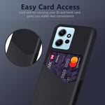 For Xiaomi Redmi Note 12 4G Card Slot Leather Coated PC Case Cloth Texture Phone Cover