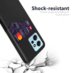 For Xiaomi Redmi Note 12 4G Card Slot Leather Coated PC Case Cloth Texture Phone Cover