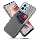 Xiaomi Redmi Note 12 4G-kortplats Läderbelagt PC-skal Tygtextur mobilskydd