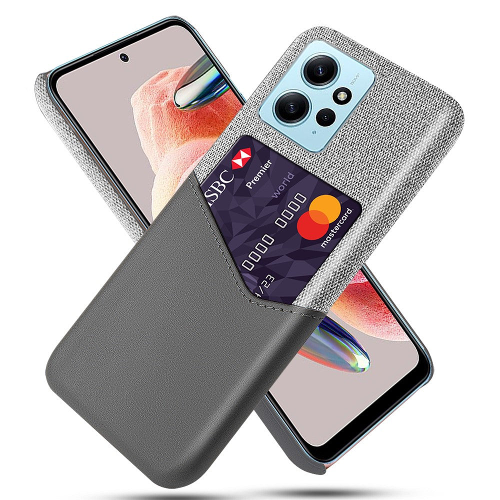 Xiaomi Redmi Note 12 4G-kortplats Läderbelagt PC-skal Tygtextur mobilskydd