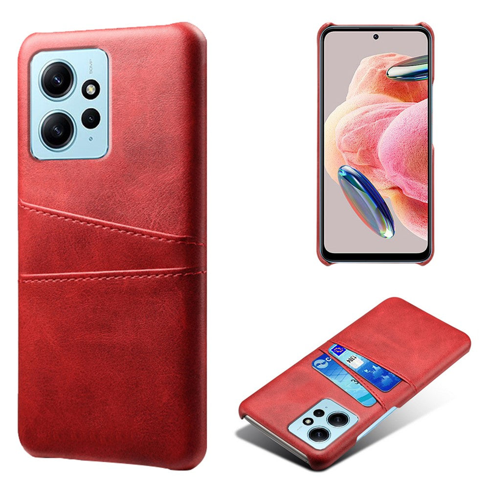 Xiaomi Redmi Note 12 4G mobilskal Dubbla Kortplatser Fallskydd PU-läder+PC-skydd
