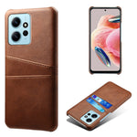 For Xiaomi Redmi Note 12 4G Phone Case Dual Card Slots Drop Protection PU Leather+PC Cover