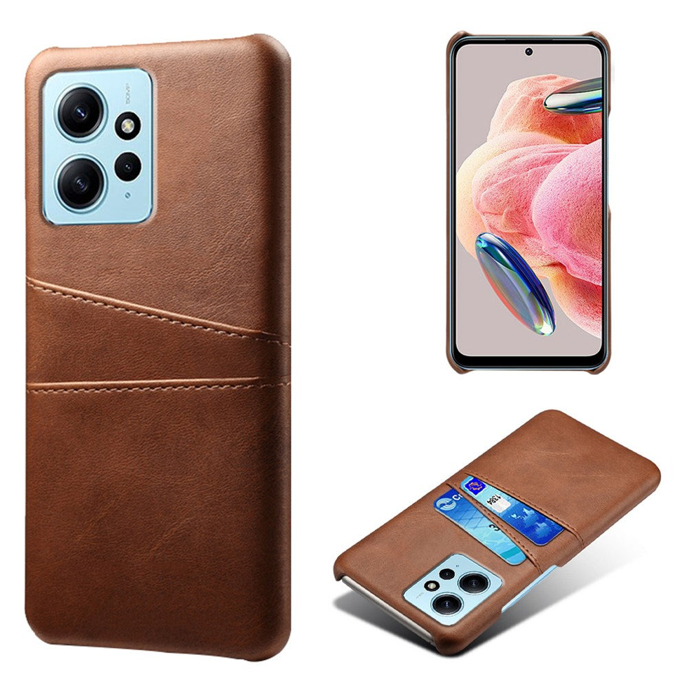 For Xiaomi Redmi Note 12 4G Phone Case Dual Card Slots Drop Protection PU Leather+PC Cover