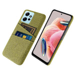 For Xiaomi Redmi Note 12 4G Phone Case 2 Card Slots Hard PC + Cloth Protective Cover