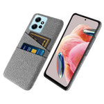 For Xiaomi Redmi Note 12 4G Phone Case 2 Card Slots Hard PC + Cloth Protective Cover