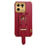 For Xiaomi 13 Pro 5G Wristband Kickstand Phone Case Leather Coated TPU Electroplating Cover