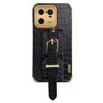 For Xiaomi 13 Pro 5G Wristband Kickstand Phone Case Leather Coated TPU Electroplating Cover