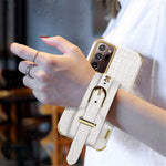 For Samsung Galaxy Note20 Ultra / Note20 Ultra 5G Crocodile Texture Anti-scratch Phone Case Hand Strap Kickstand PU Leather Coated TPU Cover