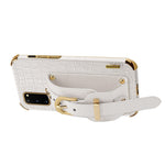For Samsung Galaxy S20 5G / 4G Crocodile Texture Phone Cover Electroplated Leather Coated TPU Case with Strap Kickstand