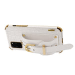 For Samsung Galaxy S20 Plus 5G / 4G Crocodile Texture Wristband Case 6D Electroplating PU Leather + TPU Phone Cover