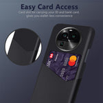 For Oppo Find X6 Pro Card Holder Phone Case Leather Coated PC Cloth Texture Phone Cover