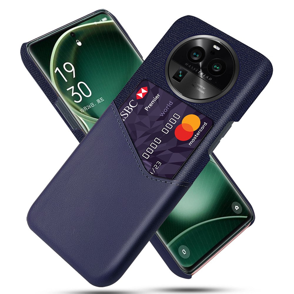 For Oppo Find X6 Pro Card Holder Phone Case Leather Coated PC Cloth Texture Phone Cover