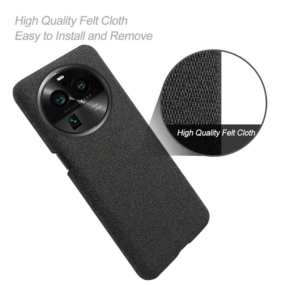 For Oppo Find X6 Pro Cell Phone Case Cloth+Hard PC Shockproof Protective Cover
