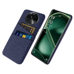For Oppo Find X6 Protective Phone Case Hard PC + Cloth Cover with 2 Card Slots