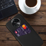 Leather Coated PC Phone Case for Oppo Find X6 , Card Slot Cloth Texture Phone Cover