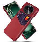 Leather Coated PC Phone Case for Oppo Find X6 , Card Slot Cloth Texture Phone Cover
