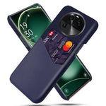 Leather Coated PC Phone Case for Oppo Find X6 , Card Slot Cloth Texture Phone Cover