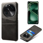 Dual Card Slots Phone Case for Oppo Find X6 , Scratch Resistant PU Leather Coated PC Cover