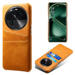 Dual Card Slots Phone Case for Oppo Find X6 , Scratch Resistant PU Leather Coated PC Cover