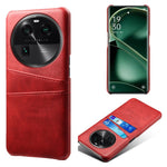 Dual Card Slots Phone Case for Oppo Find X6 , Scratch Resistant PU Leather Coated PC Cover