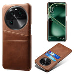 Dual Card Slots Phone Case for Oppo Find X6 , Scratch Resistant PU Leather Coated PC Cover