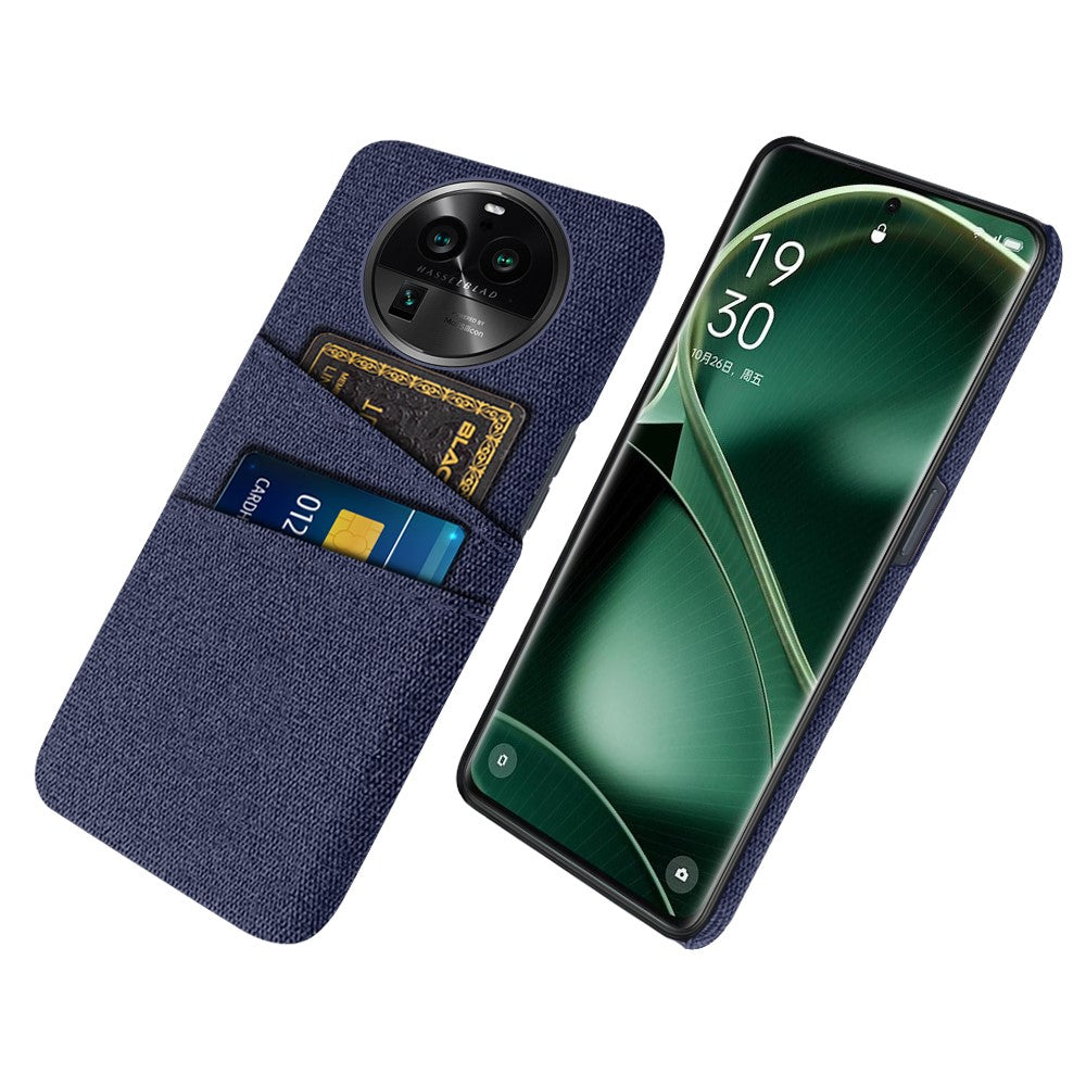 For Oppo Find X6 Pro Dual Card Slots Hard PC + Cloth Phone Case Cell Phone Cover