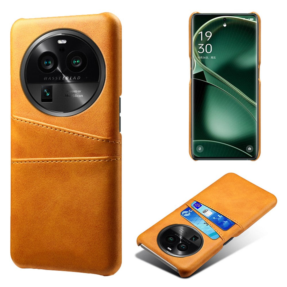 mobilskal till Oppo Find X6 Pro, bakstycke, dubbla kortplatser, PU-läderbelagt PC-skal