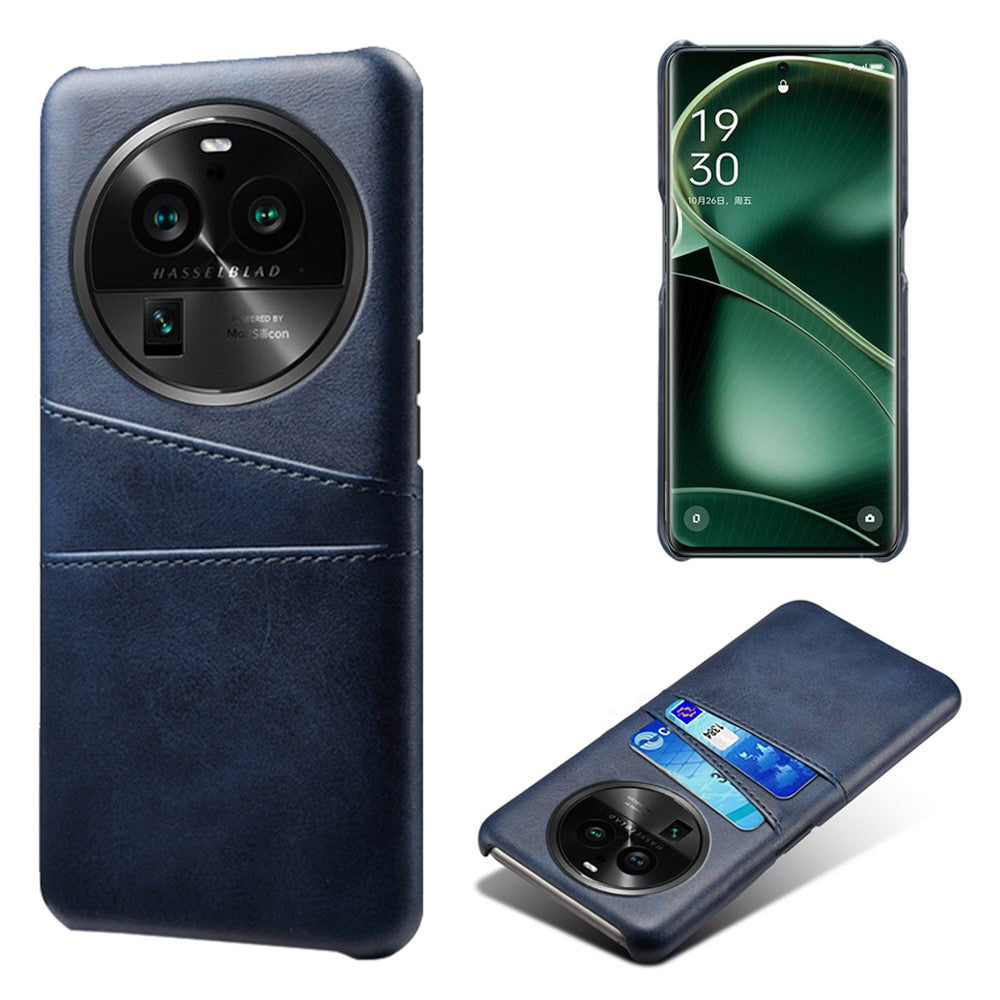 mobilskal till Oppo Find X6 Pro, bakstycke, dubbla kortplatser, PU-läderbelagt PC-skal