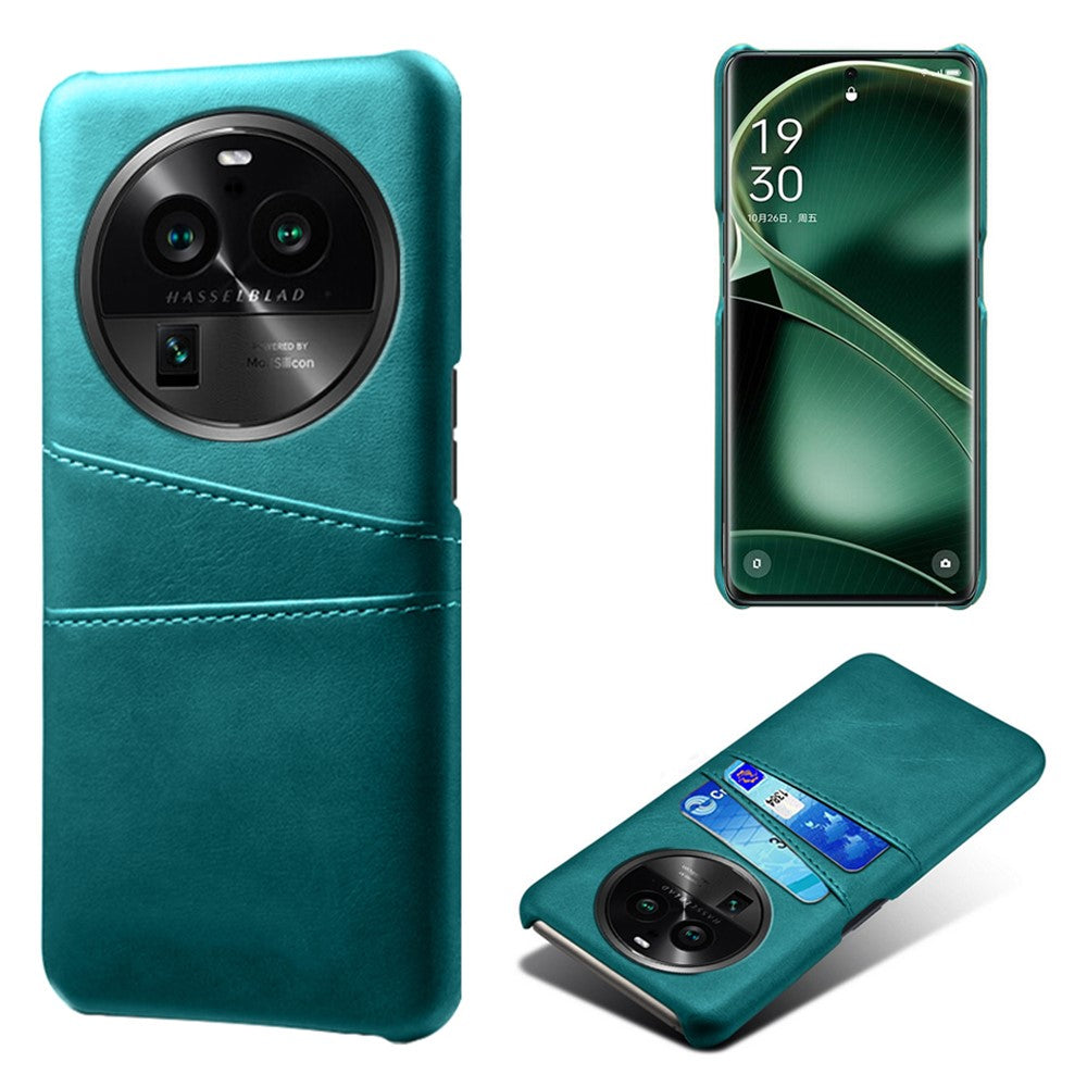 mobilskal till Oppo Find X6 Pro, bakstycke, dubbla kortplatser, PU-läderbelagt PC-skal