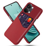 For OnePlus Nord 3 5G / Ace 2V Cloth Texture Card Holder Phone Cover Leather Coated PC Back Case